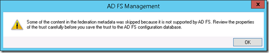 Error ADFS Metadata