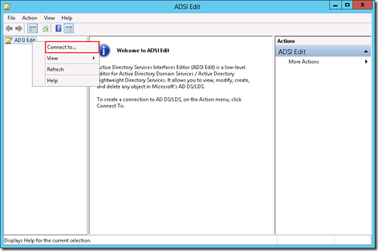 ADSI Edit Connect