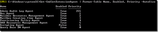 Exchange Extension Agent Listing